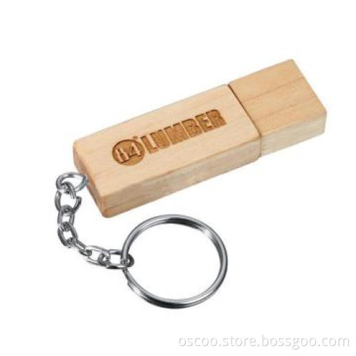 Bamboo usb memory stick with customized logo